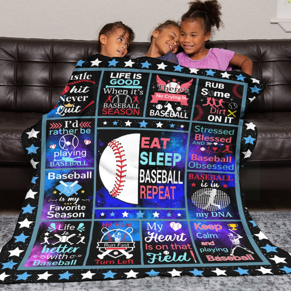 Baseball Pattern Blanket Fleece Throw Blanket Super Soft Warm Gifts for Baby Girls Boys Kids Mom Grandma Room Decor