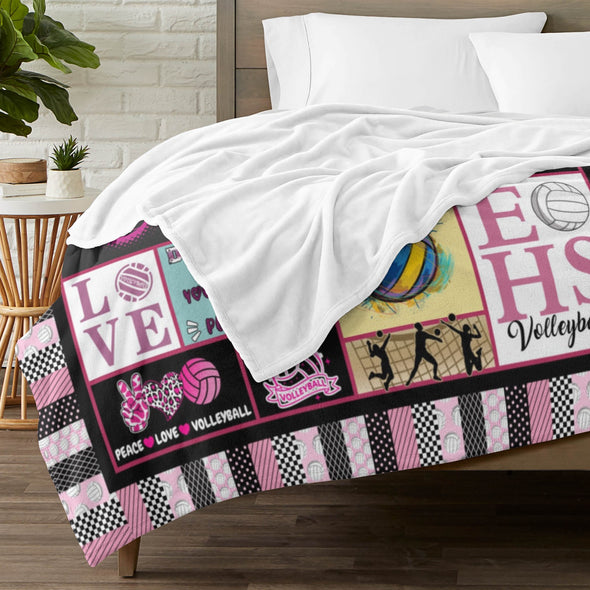Volleyball Pattern Blanket Fleece Throw Blanket Super Soft Warm Gifts for Baby Girls Boys Kids Mom Grandma Room Decor