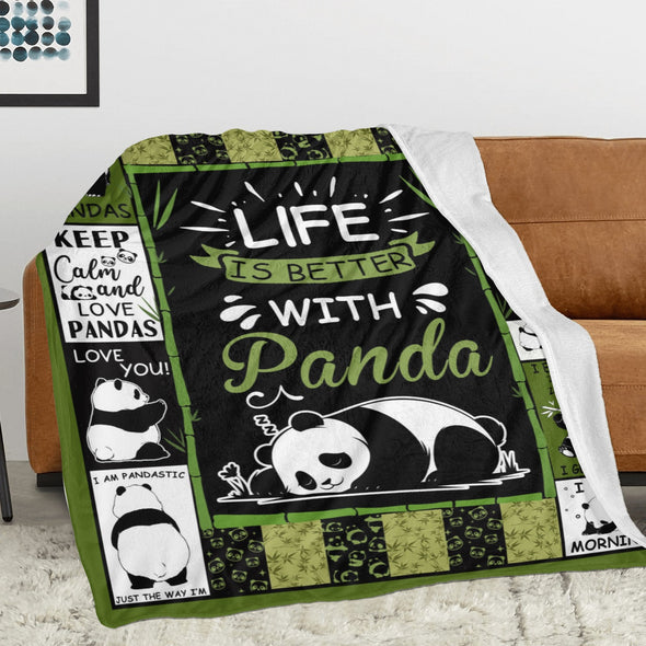 Panda Pattern Blanket Fleece Throw Blanket Super Soft Warm Gifts for Baby Girls Boys Kids Mom Grandma Room Decor