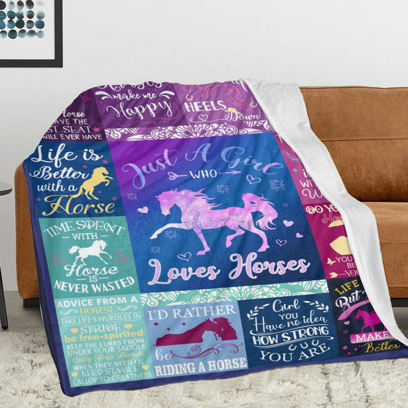 Horse Blanket Gift for Women Girl Who Loves Horses for Sofa Couch Bed Room Birthday Decor Bed Travel