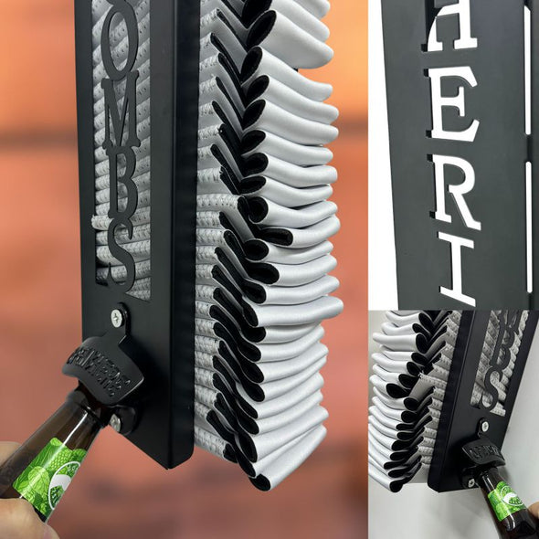 Custom Can Cooler Holder with Bottle Opener, Personalized Beer Bottle Sleeves Metal Holder Engraved Text for Birthday Party Wedding Gifts