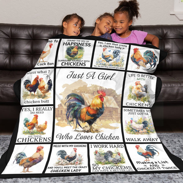 Chicken Pattern Blanket Fleece Throw Blanket Super Soft Warm Gifts for Baby Girls Boys Kids Mom Grandma Room Decor