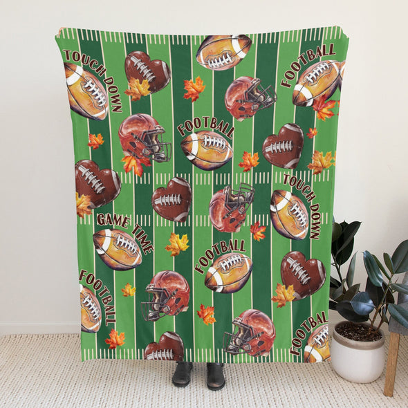 Football Pattern Blanket Fleece Throw Blanket Super Soft Warm Gifts for Baby Girls Boys Kids Mom Grandma Room Decor