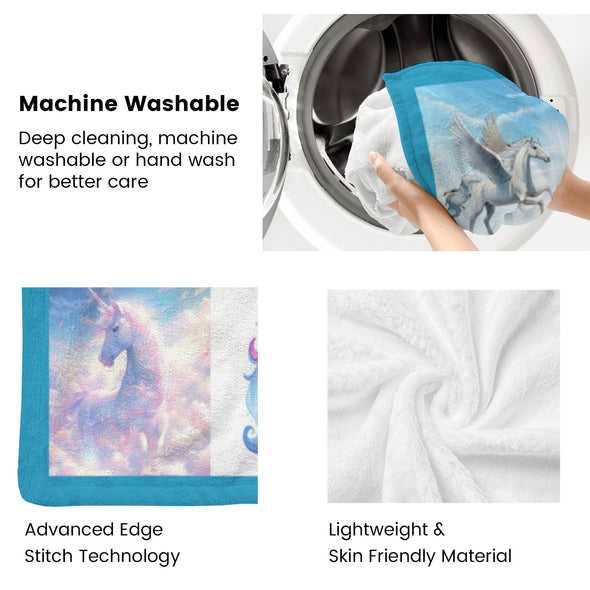 Unicorn Throw Blanket Super Soft Warm Cozy Fuzzy Plush Blanket Gifts for Girls Boys Kids Room Decor