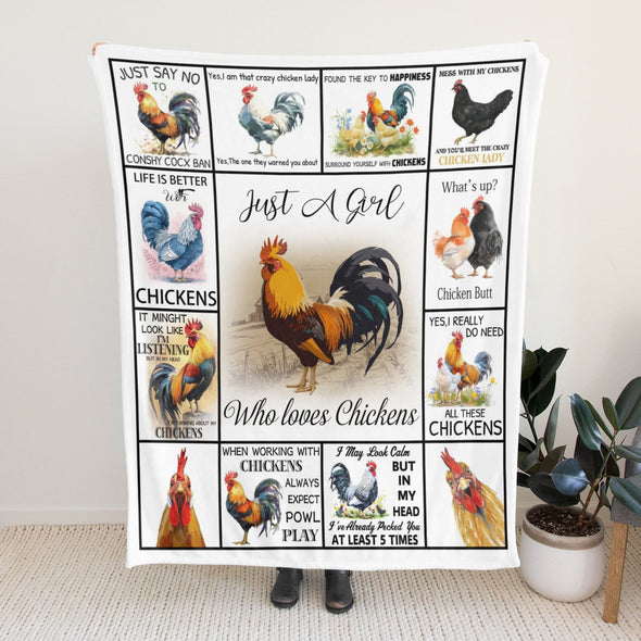 Chicken Pattern Blanket Fleece Throw Blanket Super Soft Warm Gifts for Baby Girls Boys Kids Mom Grandma Room Decor