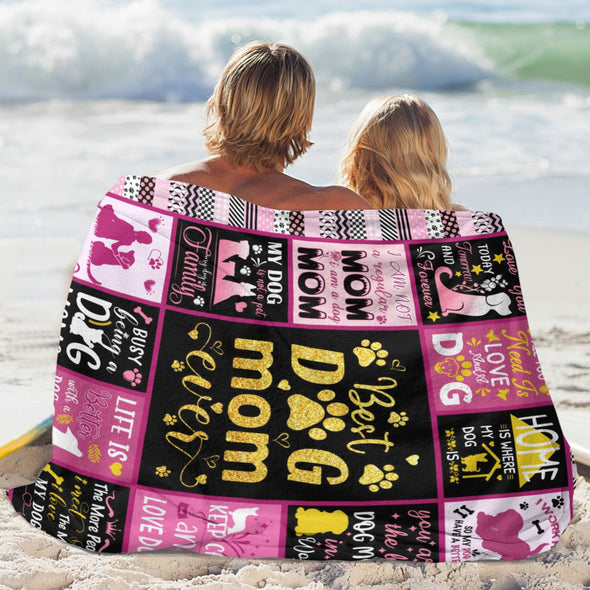 Dog Mom Blanket, Dog Lovers Gifts for Women, Puppy Throw Blanket for Bed Couch Christmas Gift