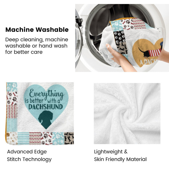 Dachshund Pattern Blanket Fleece Throw Blanket Super Soft Warm Gifts for Baby Girls Boys Kids Mom Grandma Room Decor