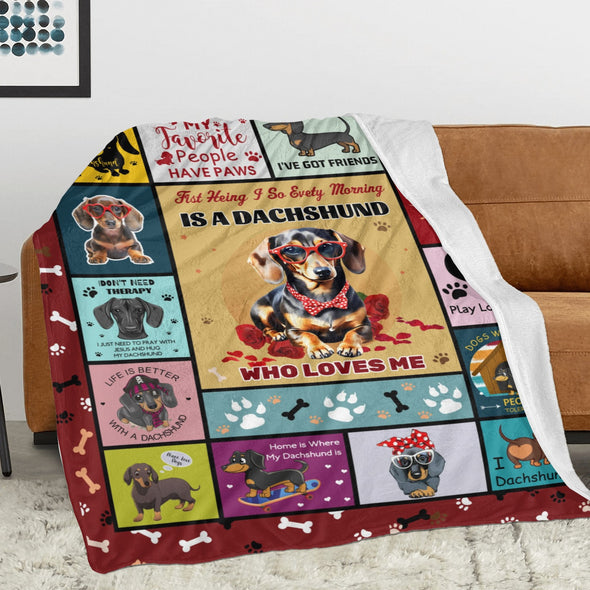 Dachshund Pattern Blanket Fleece Throw Blanket Super Soft Warm Gifts for Baby Girls Boys Kids Mom Grandma Room Decor