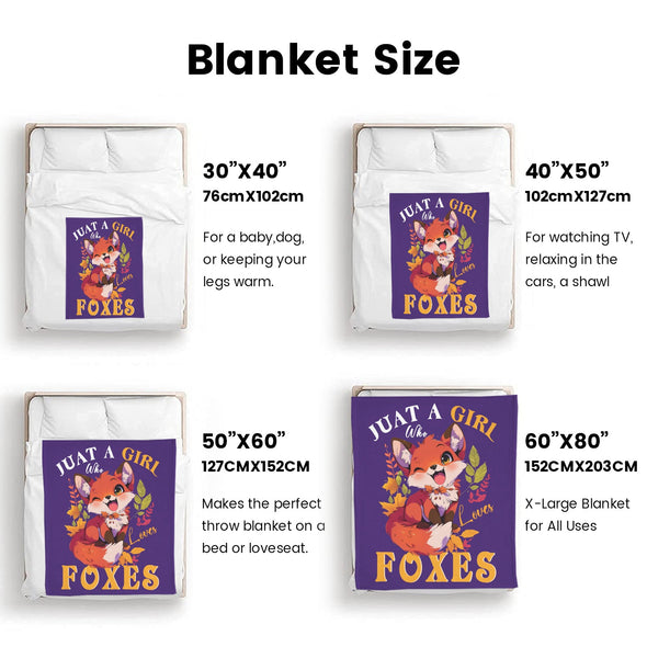 Fox Pattern Blanket Fleece Throw Blanket Super Soft Warm Gifts for Baby Girls Boys Kids Mom Grandma Room Decor