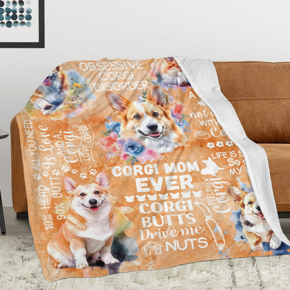 Corgi Blanket Fleece Throw Blanket Super Soft Warm Gifts for Baby Girls Boys Kids Mom Grandma Room Decor