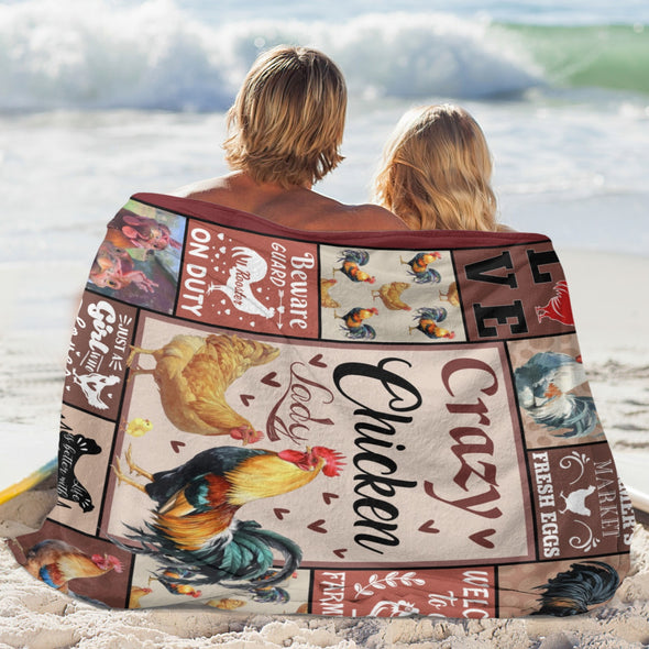 Chicken Pattern Blanket Fleece Throw Blanket Super Soft Warm Gifts for Baby Girls Boys Kids Mom Grandma Room Decor