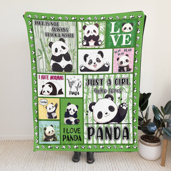 Panda Pattern Blanket Fleece Throw Blanket Super Soft Warm Gifts for Baby Girls Boys Kids Mom Grandma Room Decor