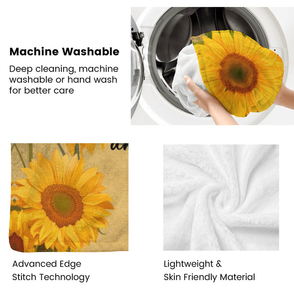 Sunflower Blanket Fleece Throw Blanket Super Soft Warm Gifts for Baby Girls Boys Kids Mom Grandma Room Decor