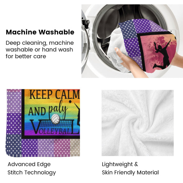 Volleyball Pattern Blanket Fleece Throw Blanket Super Soft Warm Gifts for Baby Girls Boys Kids Mom Grandma Room Decor