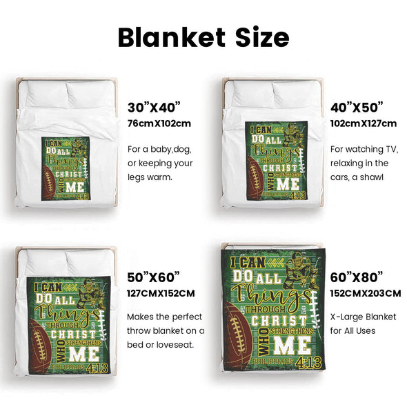 Football Pattern Blanket Fleece Throw Blanket Super Soft Warm Gifts for Baby Girls Boys Kids Mom Grandma Room Decor