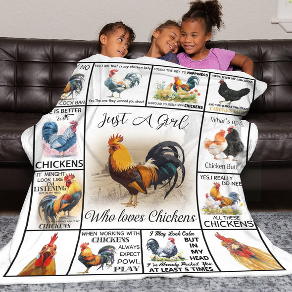 Chicken Pattern Blanket Fleece Throw Blanket Super Soft Warm Gifts for Baby Girls Boys Kids Mom Grandma Room Decor