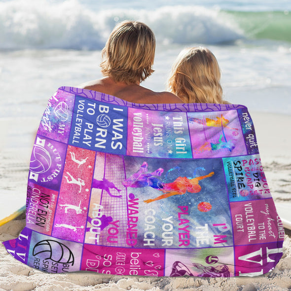 Volleyball Pattern Blanket Fleece Throw Blanket Super Soft Warm Gifts for Baby Girls Boys Kids Mom Grandma Room Decor