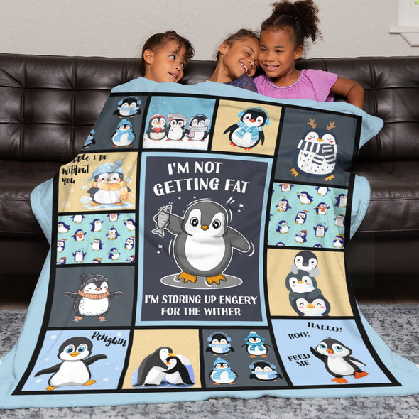 Penguin Blanket Fleece Throw Blanket Super Soft Warm Gifts for Baby Girls Boys Kids Mom Grandma Room Decor