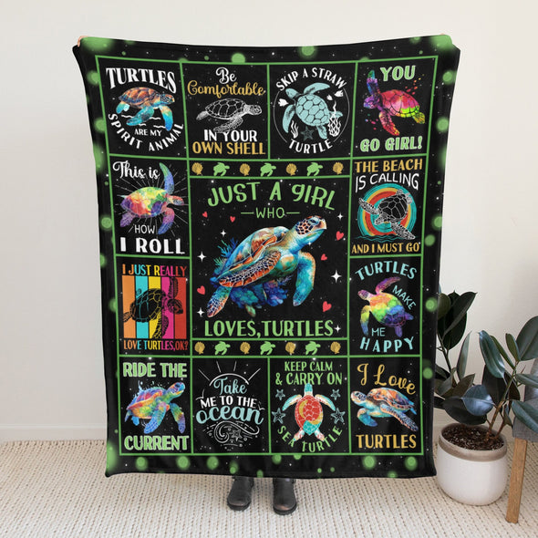 Turtle Pattern Blanket Fleece Throw Blanket Super Soft Warm Gifts for Baby Girls Boys Kids Mom Grandma Room Decor