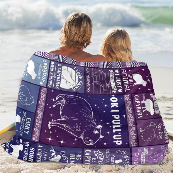 Capybara Pattern Blanket Fleece Throw Blanket Super Soft Warm Gifts for Baby Girls Boys Kids Mom Grandma Room Decor