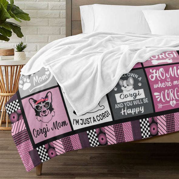 Corgi Blanket Fleece Throw Blanket Super Soft Warm Gifts for Baby Girls Boys Kids Mom Grandma Room Decor