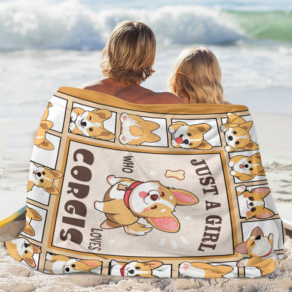 Corgi Blanket Fleece Throw Blanket Super Soft Warm Gifts for Baby Girls Boys Kids Mom Grandma Room Decor