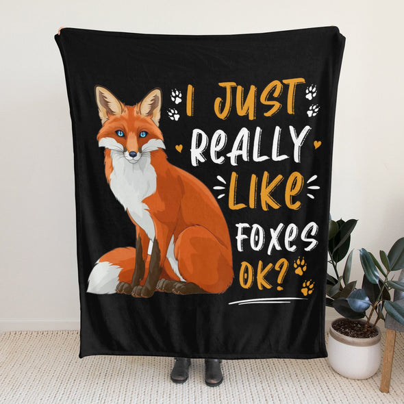 Fox Pattern Blanket Fleece Throw Blanket Super Soft Warm Gifts for Baby Girls Boys Kids Mom Grandma Room Decor