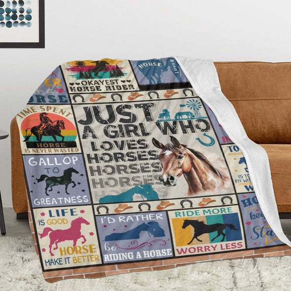 Horse Blanket Gift for Women Girl Who Loves Horses for Sofa Couch Bed Room Birthday Decor Bed Travel