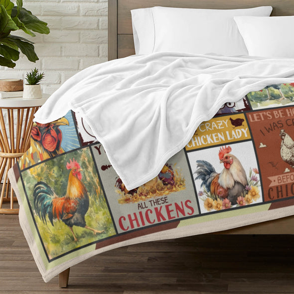 Chicken Pattern Blanket Fleece Throw Blanket Super Soft Warm Gifts for Baby Girls Boys Kids Mom Grandma Room Decor