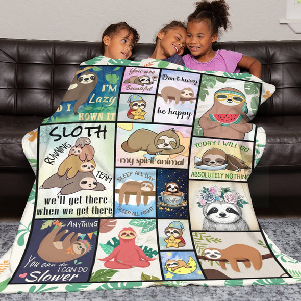 Sloth Blanket Gifts for Women Girls, Cozy Soft Sloths Throw Blanket for Men Kids Boys Christmas Birthday