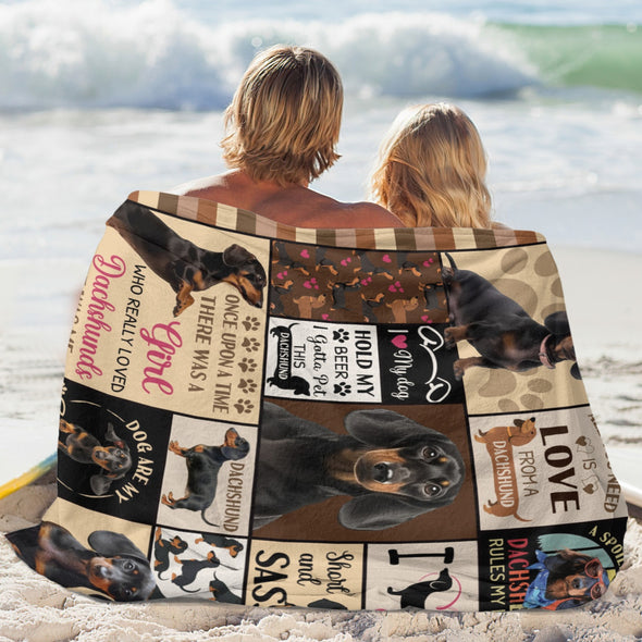 Dachshund Pattern Blanket Fleece Throw Blanket Super Soft Warm Gifts for Baby Girls Boys Kids Mom Grandma Room Decor