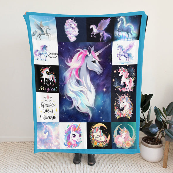 Unicorn Throw Blanket Super Soft Warm Cozy Fuzzy Plush Blanket Gifts for Girls Boys Kids Room Decor