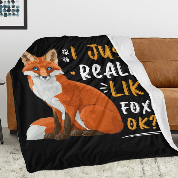 Fox Pattern Blanket Fleece Throw Blanket Super Soft Warm Gifts for Baby Girls Boys Kids Mom Grandma Room Decor