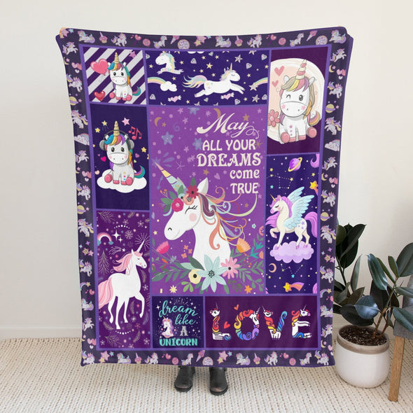 Unicorn Throw Blanket Super Soft Warm Cozy Fuzzy Plush Blanket Gifts for Girls Boys Kids Room Decor