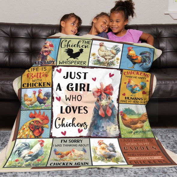 Chicken Pattern Blanket Fleece Throw Blanket Super Soft Warm Gifts for Baby Girls Boys Kids Mom Grandma Room Decor