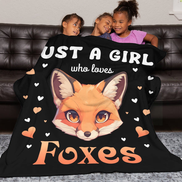 Fox Pattern Blanket Fleece Throw Blanket Super Soft Warm Gifts for Baby Girls Boys Kids Mom Grandma Room Decor