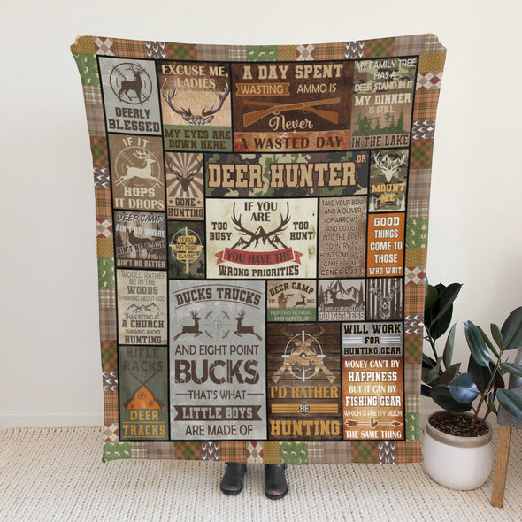 Deer Pattern Blanket Fleece Throw Blanket Super Soft Warm Gifts for Baby Girls Boys Kids Mom Grandma Room Decor