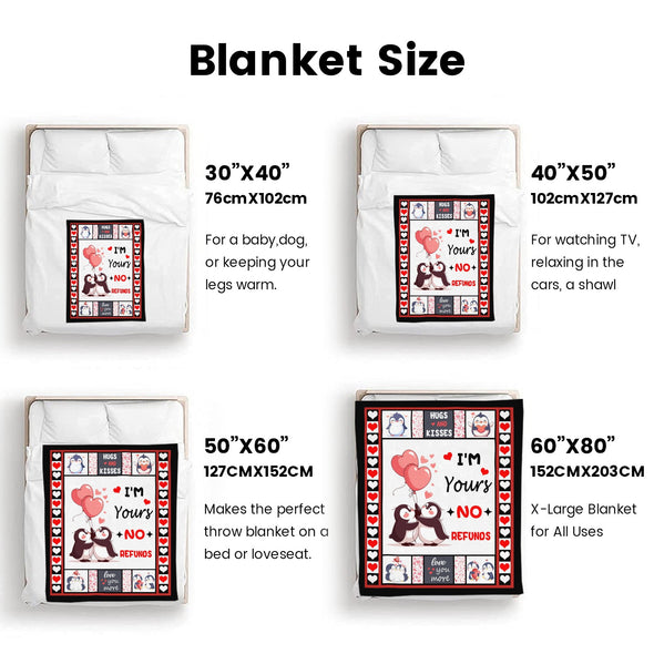 Penguin Blanket Fleece Throw Blanket Super Soft Warm Gifts for Baby Girls Boys Kids Mom Grandma Room Decor