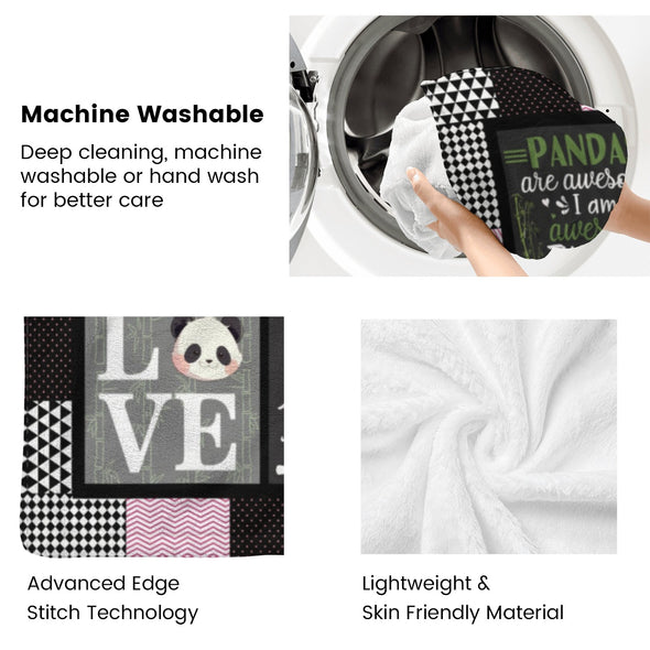 Panda Pattern Blanket Fleece Throw Blanket Super Soft Warm Gifts for Baby Girls Boys Kids Mom Grandma Room Decor