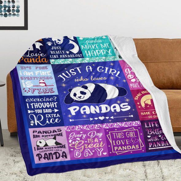 Panda Pattern Blanket Fleece Throw Blanket Super Soft Warm Gifts for Baby Girls Boys Kids Mom Grandma Room Decor
