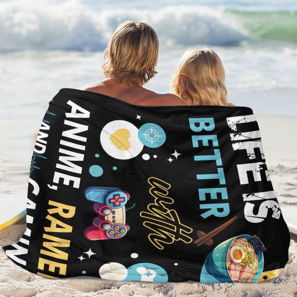 Gamer Blanket Fleece Throw Blanket Super Soft Warm Gifts for Baby Girls Boys Kids Mom Grandma Room Decor