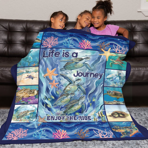 Turtle Pattern Blanket Fleece Throw Blanket Super Soft Warm Gifts for Baby Girls Boys Kids Mom Grandma Room Decor