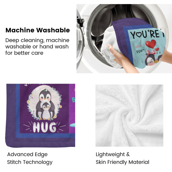 Penguin Blanket Fleece Throw Blanket Super Soft Warm Gifts for Baby Girls Boys Kids Mom Grandma Room Decor