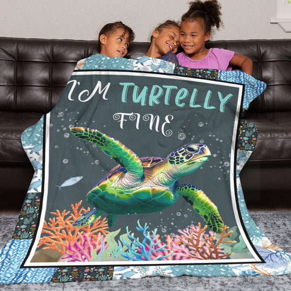 Turtle Pattern Blanket Fleece Throw Blanket Super Soft Warm Gifts for Baby Girls Boys Kids Mom Grandma Room Decor