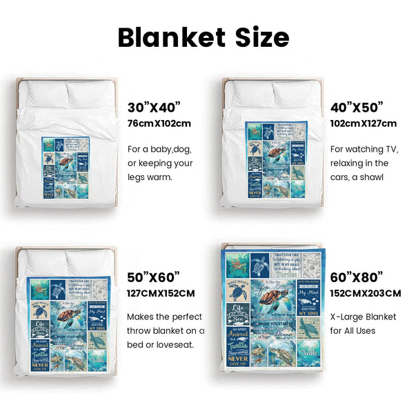 Turtle Pattern Blanket Fleece Throw Blanket Super Soft Warm Gifts for Baby Girls Boys Kids Mom Grandma Room Decor