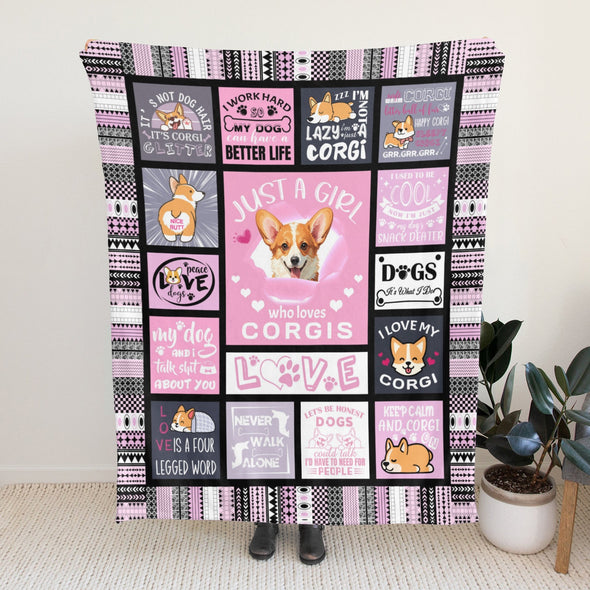 Corgi Blanket Fleece Throw Blanket Super Soft Warm Gifts for Baby Girls Boys Kids Mom Grandma Room Decor