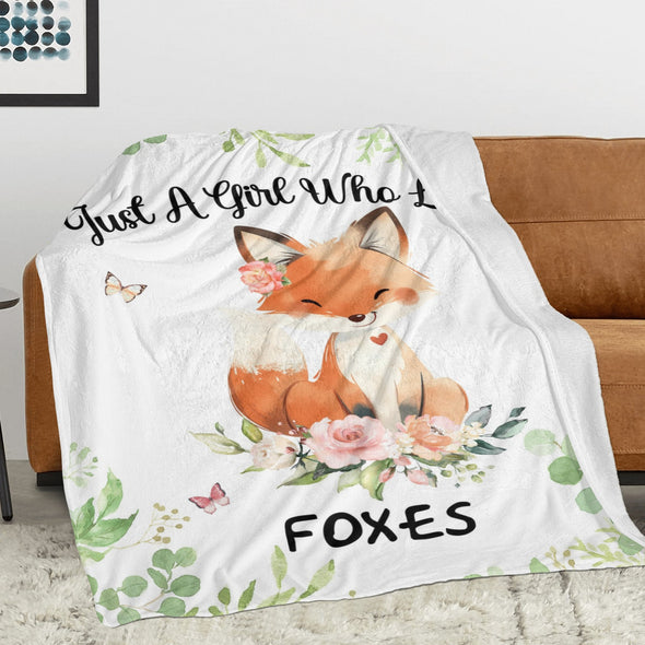 Fox Pattern Blanket Fleece Throw Blanket Super Soft Warm Gifts for Baby Girls Boys Kids Mom Grandma Room Decor