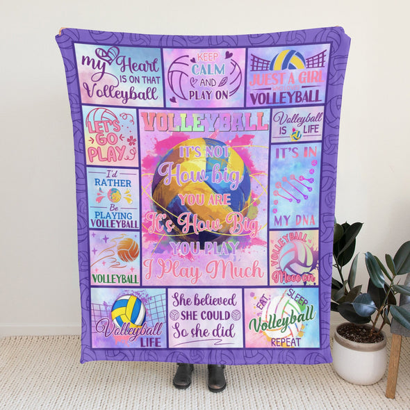 Volleyball Pattern Blanket Fleece Throw Blanket Super Soft Warm Gifts for Baby Girls Boys Kids Mom Grandma Room Decor