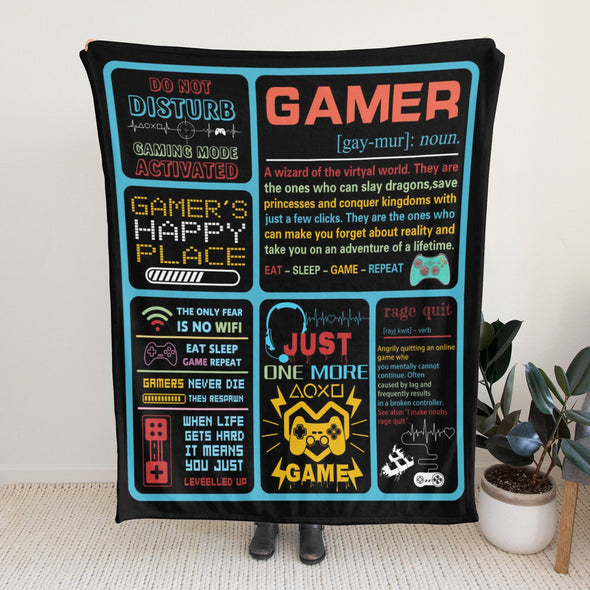 Gamer Blanket Fleece Throw Blanket Super Soft Warm Gifts for Baby Girls Boys Kids Mom Grandma Room Decor