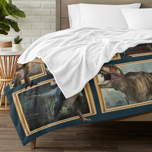 Dinosaur Blanket for Boys Kids Soft Flannel Blanket for Children's Toys are Suitable for Beds, Sofas and School Lunch Break-2-hml Balnket